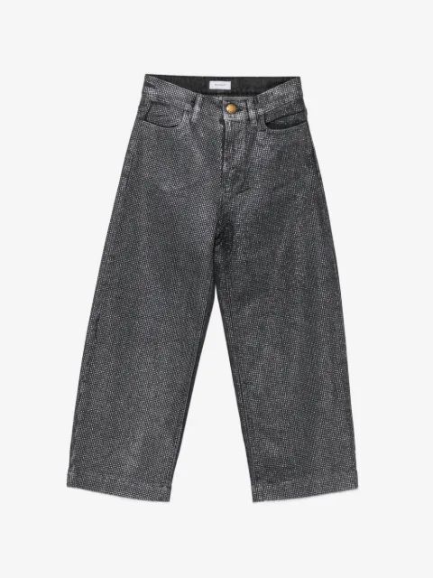 Pinko Kids 라인스톤 장식 와이드 레그 진