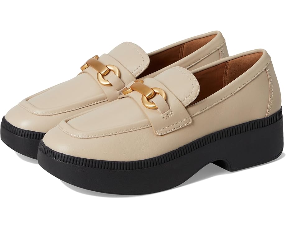 FITFLOP 에프 루마 청키 스내플 가죽 데미 웨지 로퍼