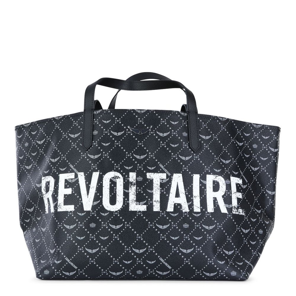 ZADIG & VOLTAIRE 자딕 볼테르 로고 프린트 탑 핸들 백
