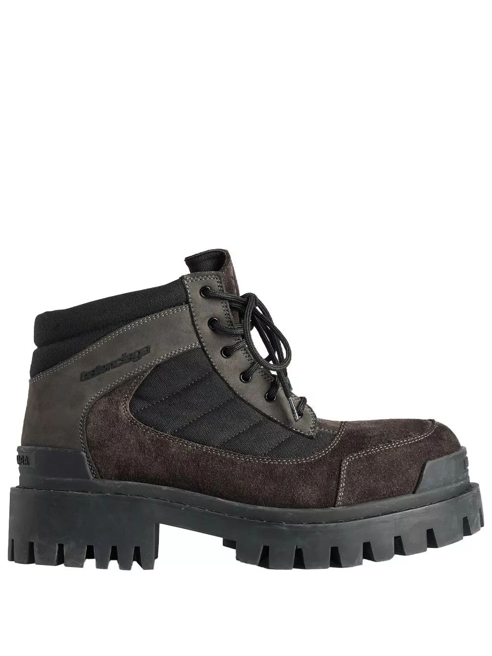 BALENCIAGA 로우 컴뱃 스트라이크 부츠 누벅 스웨이드 코튼 캔버스
