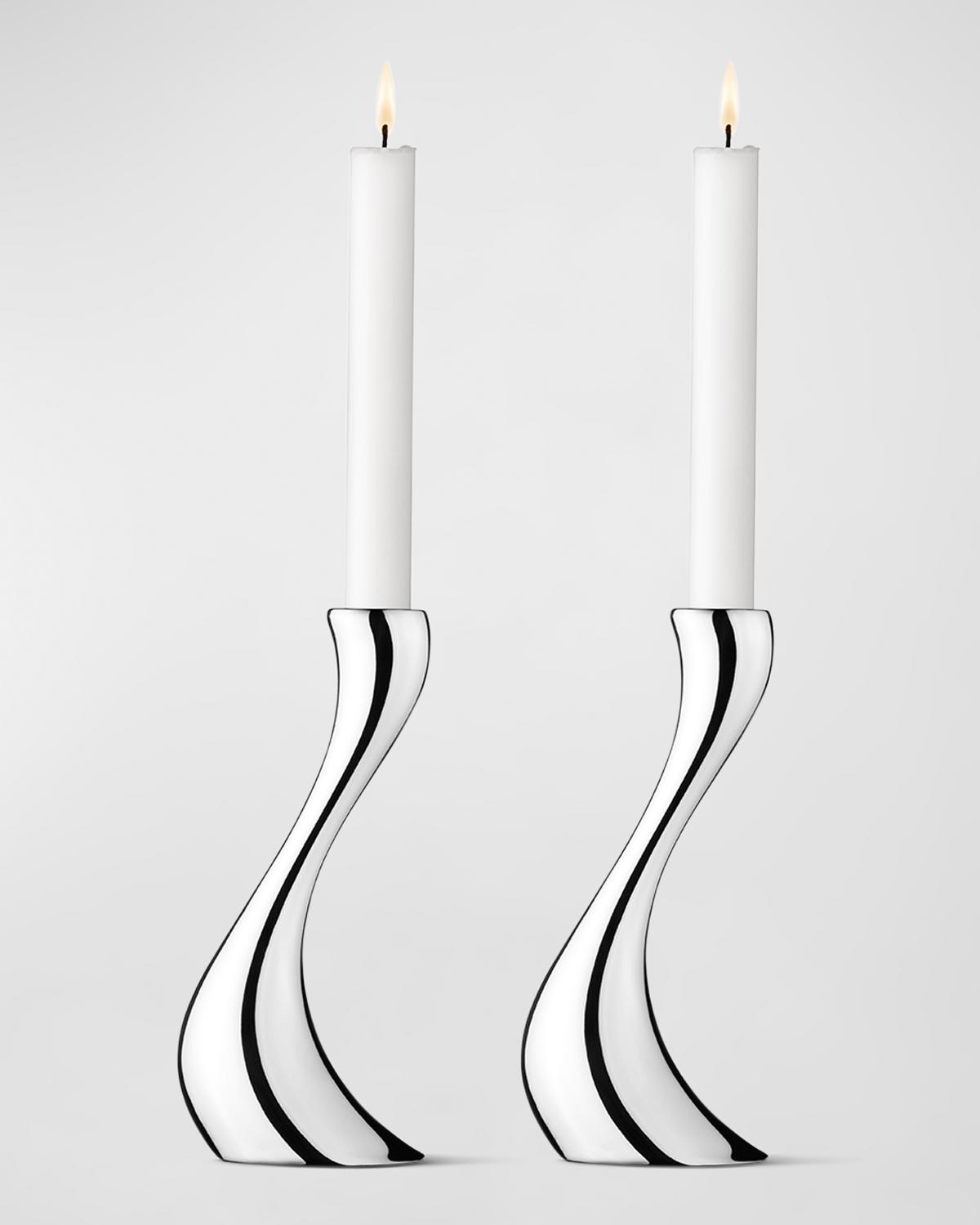 Georg Jensen 코브라 미디엄 캔들 홀더 세트