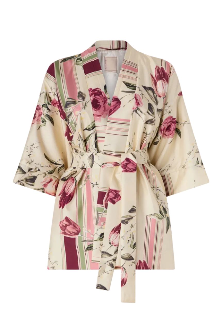 ANTONIO MARRAS 장미와 튤립 프린트 기모노