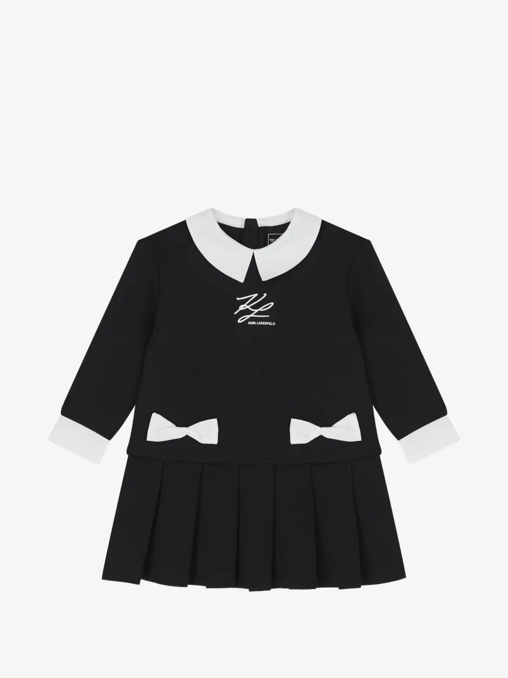 Karl Lagerfeld Kids 리본 디테일 플리츠 원피스
