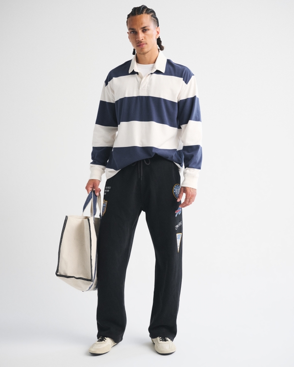 Abercrombie & Fitch 버팔로 빌스 배기 오픈 헴 스웻팬츠