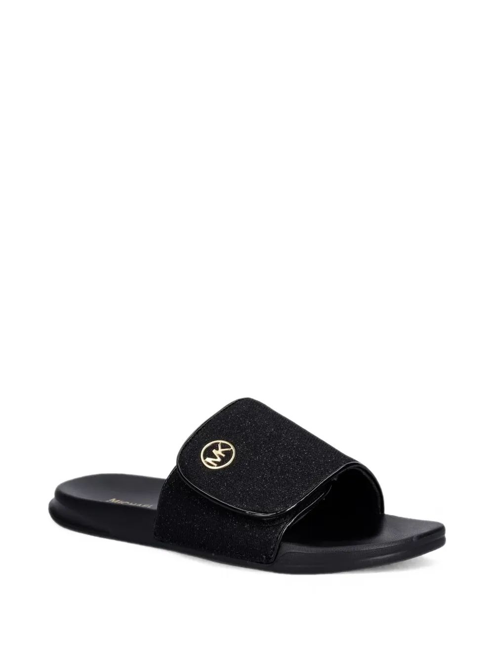 Michael Kors Kids 제트 다르비 글리터 디테일 터치 스트랩 슬라이드
