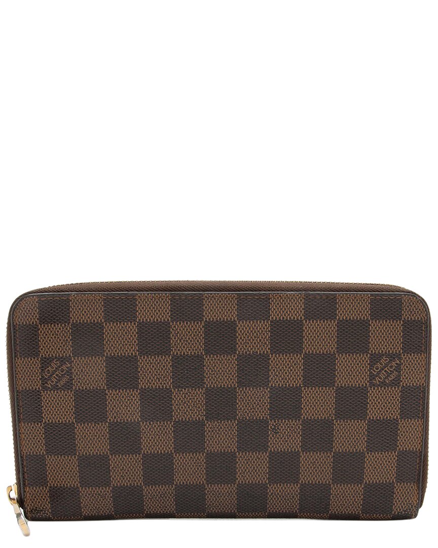 LOUIS VUITTON 브라운 다미에 에벤 지피 오거나이저 지갑