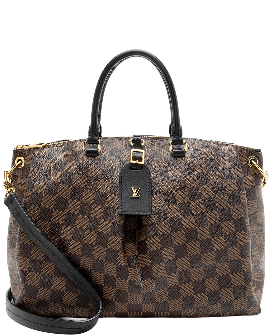 LOUIS VUITTON 다미에 에벤 & 가죽 오데온 MM