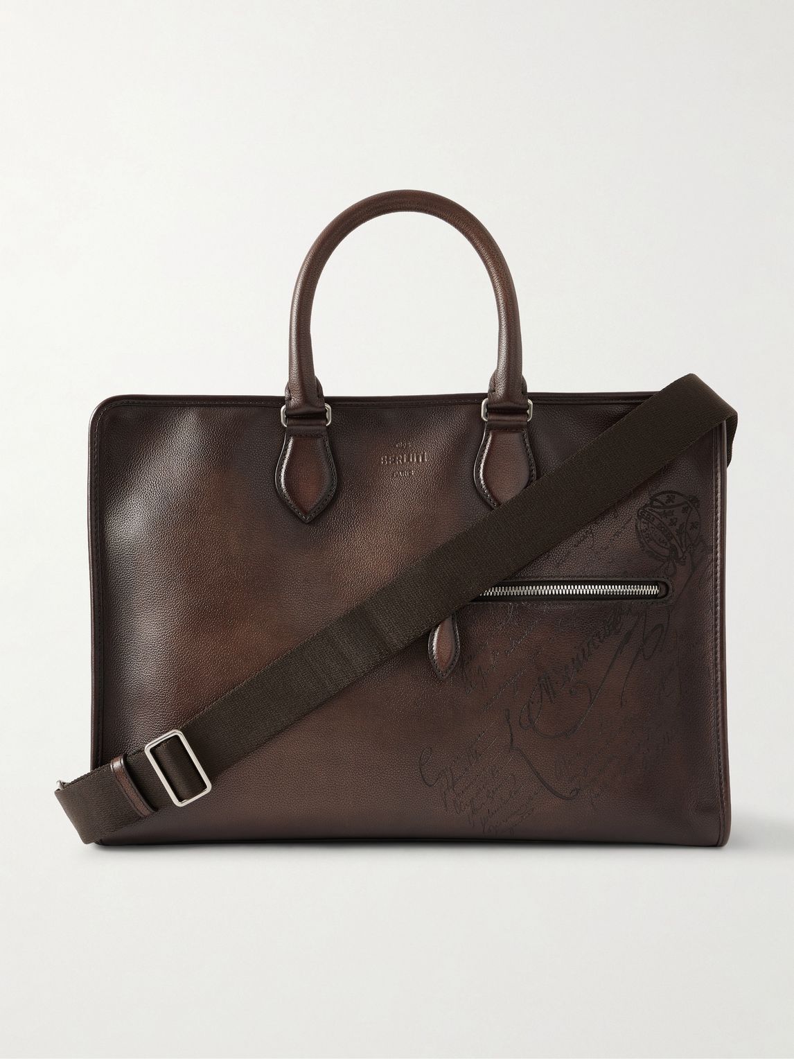 BERLUTI 2 주르 네오 베네치아 가죽 브리프케이스