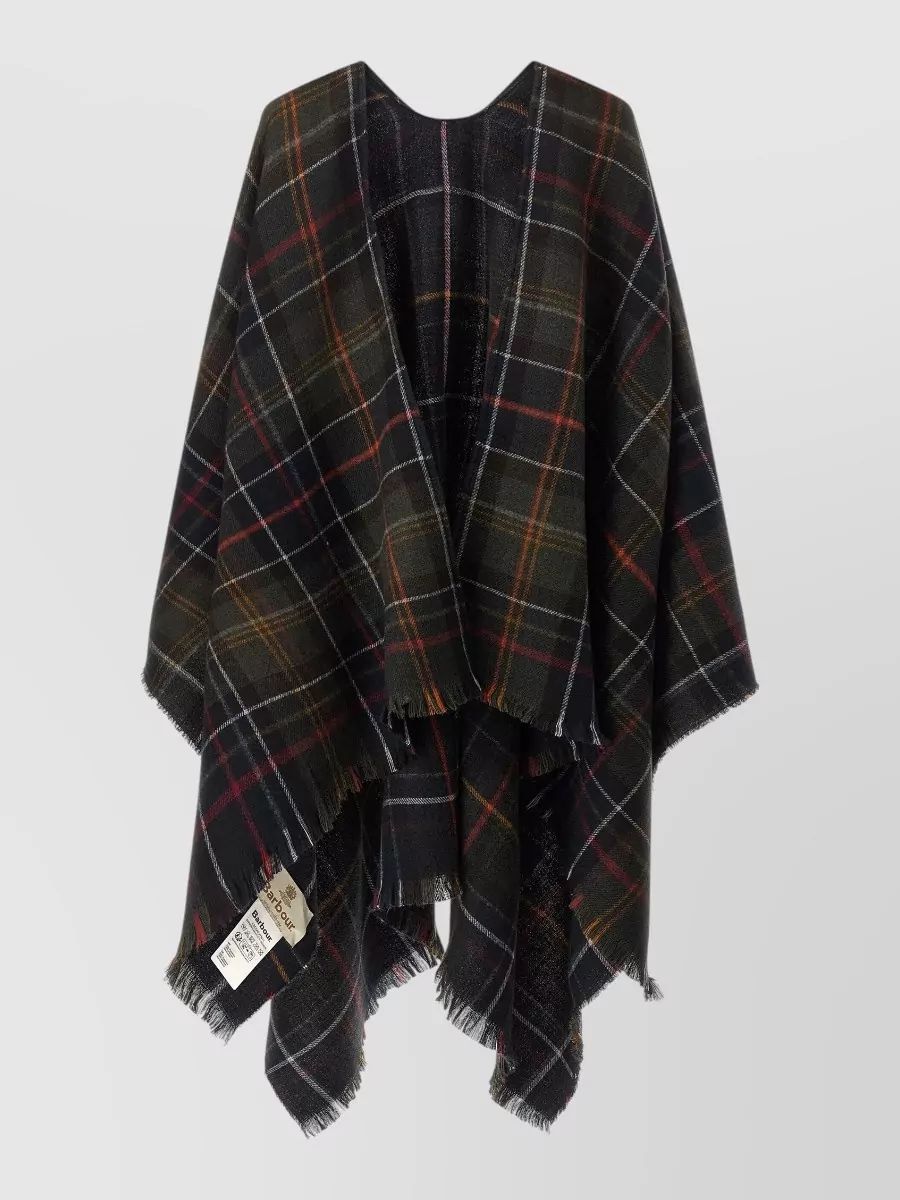 BARBOUR 몬티스 세라페 케이프 체크 레이어링