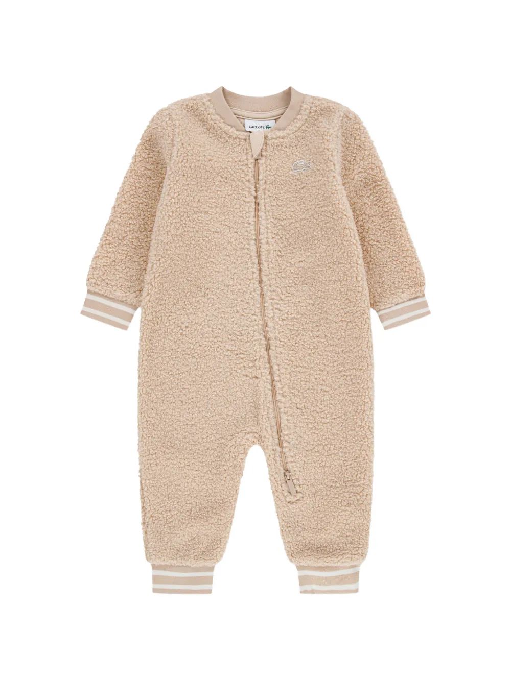 Lacoste Kids 플리스 텍스처 로고 패치 점프수트