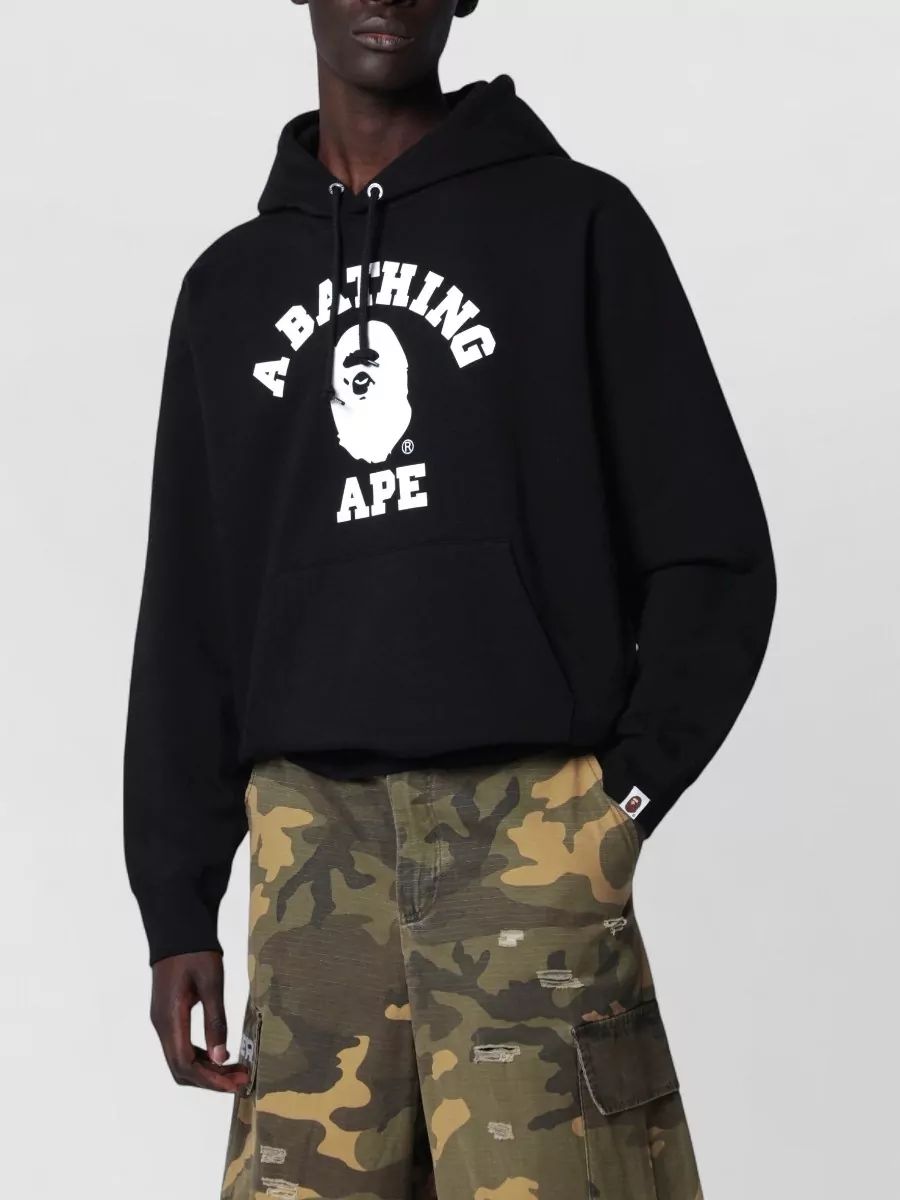 Bape 후드 스웨터 드로스트링 캥거루 포켓