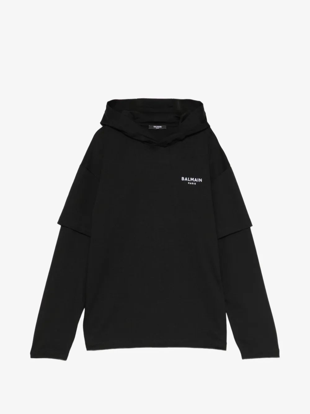 Balmain Kids 레이어드 슬리브 후드티