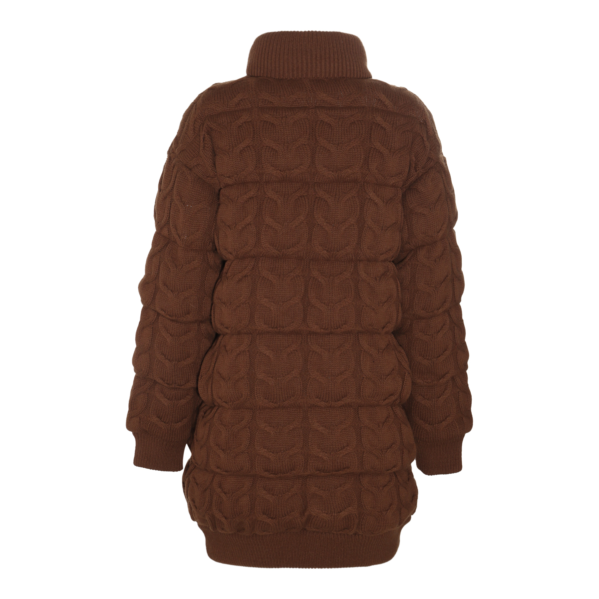 MAXMARA 브라운 울 오바타 다운 자켓