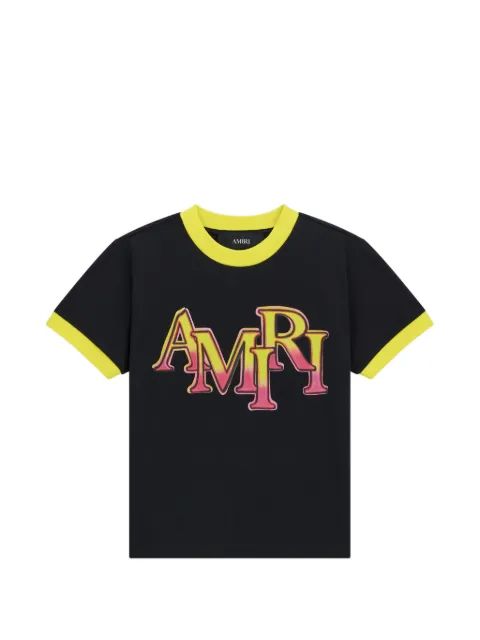 AMIRI KIDS 스태거드 링거 티셔츠
