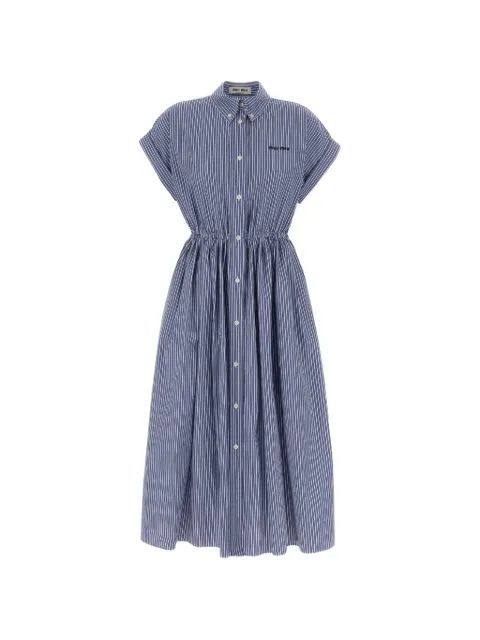 MIU MIU 스트라이프 밴딩 미디 원피스