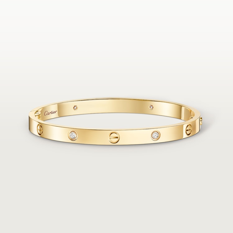 CARTIER 러브 브레이슬릿 미디엄 모델 다이아몬드 4개