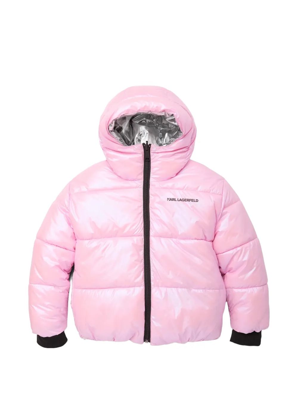 Karl Lagerfeld Kids 리버시블 후드 퍼 자켓