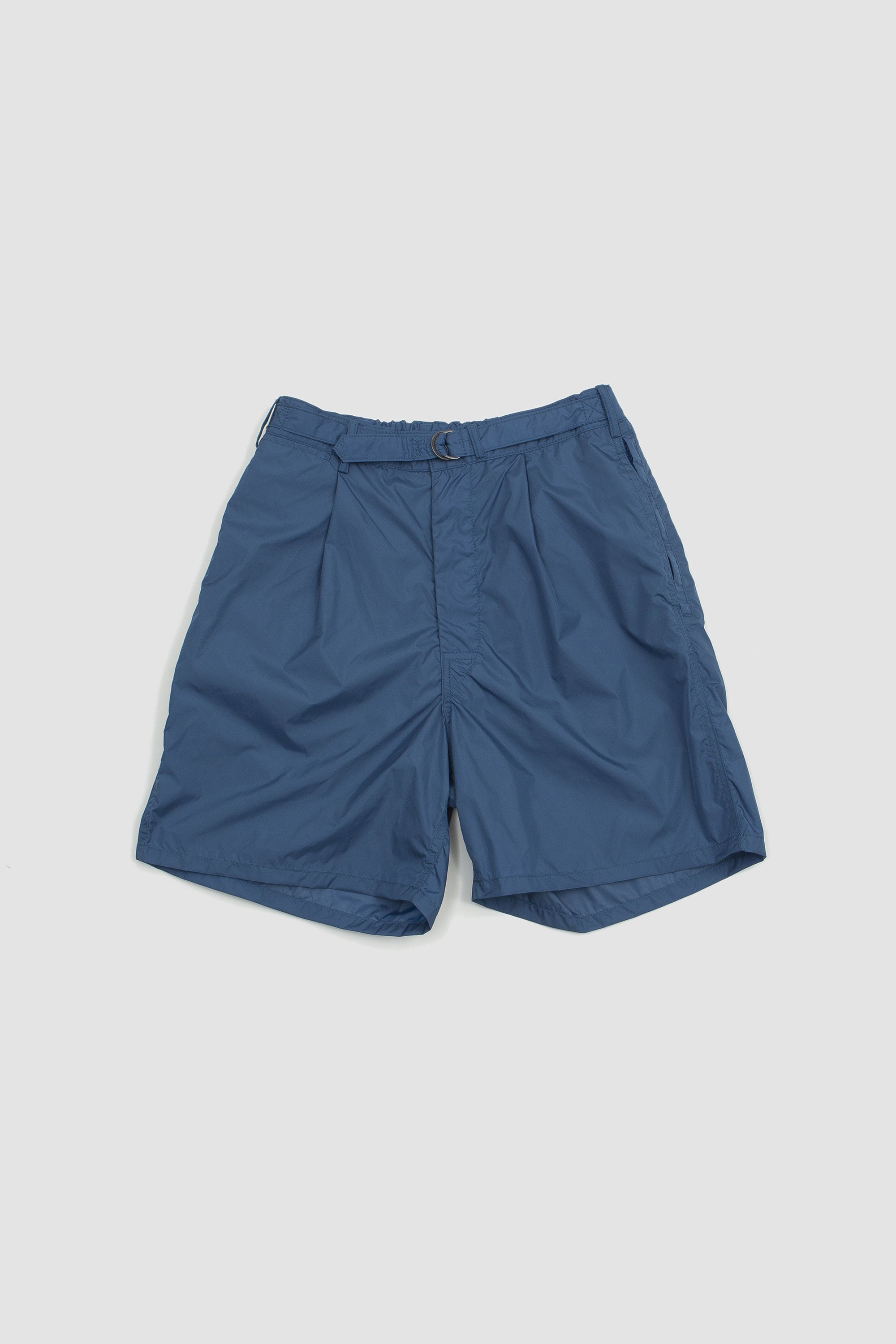 Beams Plus 원 플리트 애슬레틱 쇼츠 블루