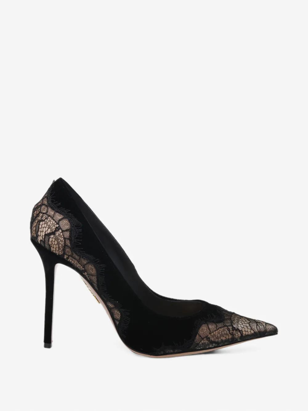 AQUAZZURA 벨벳 메도우 펌프스 105