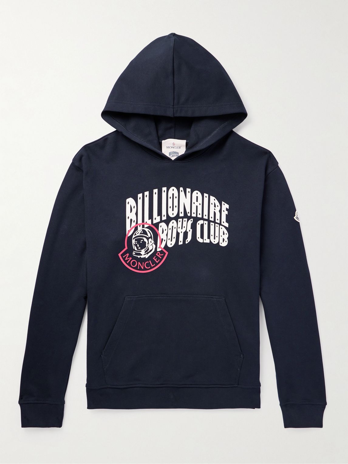 MONCLER GENIUS + Billionaire Boys Club Logo-Print Appliqued Cotton-Jersey Hoodie