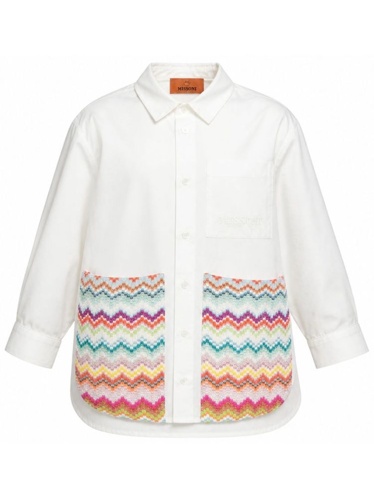 MISSONI KIDS 지그재그 패널 셔츠