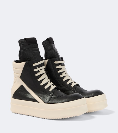 RICK OWENS 지오바스켓 가죽 하이탑 플랫폼 스니커즈