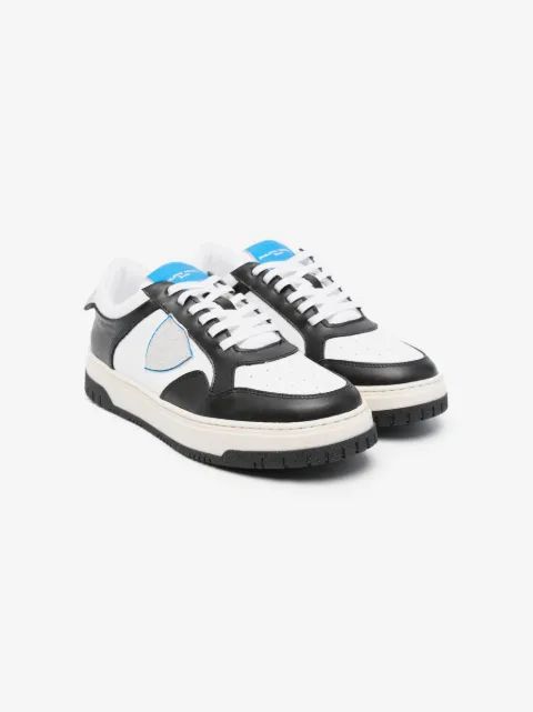 Philippe Model Kids 로고 패치 가죽 스니커즈