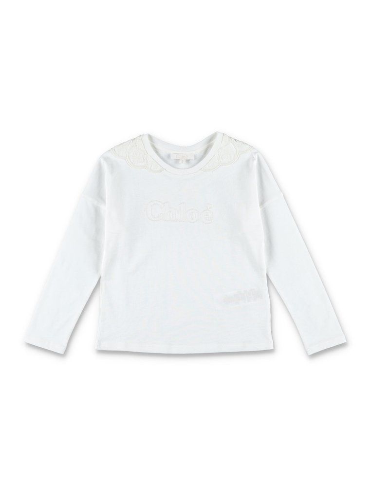 Chloe Kids 자수 크루넥 티셔츠