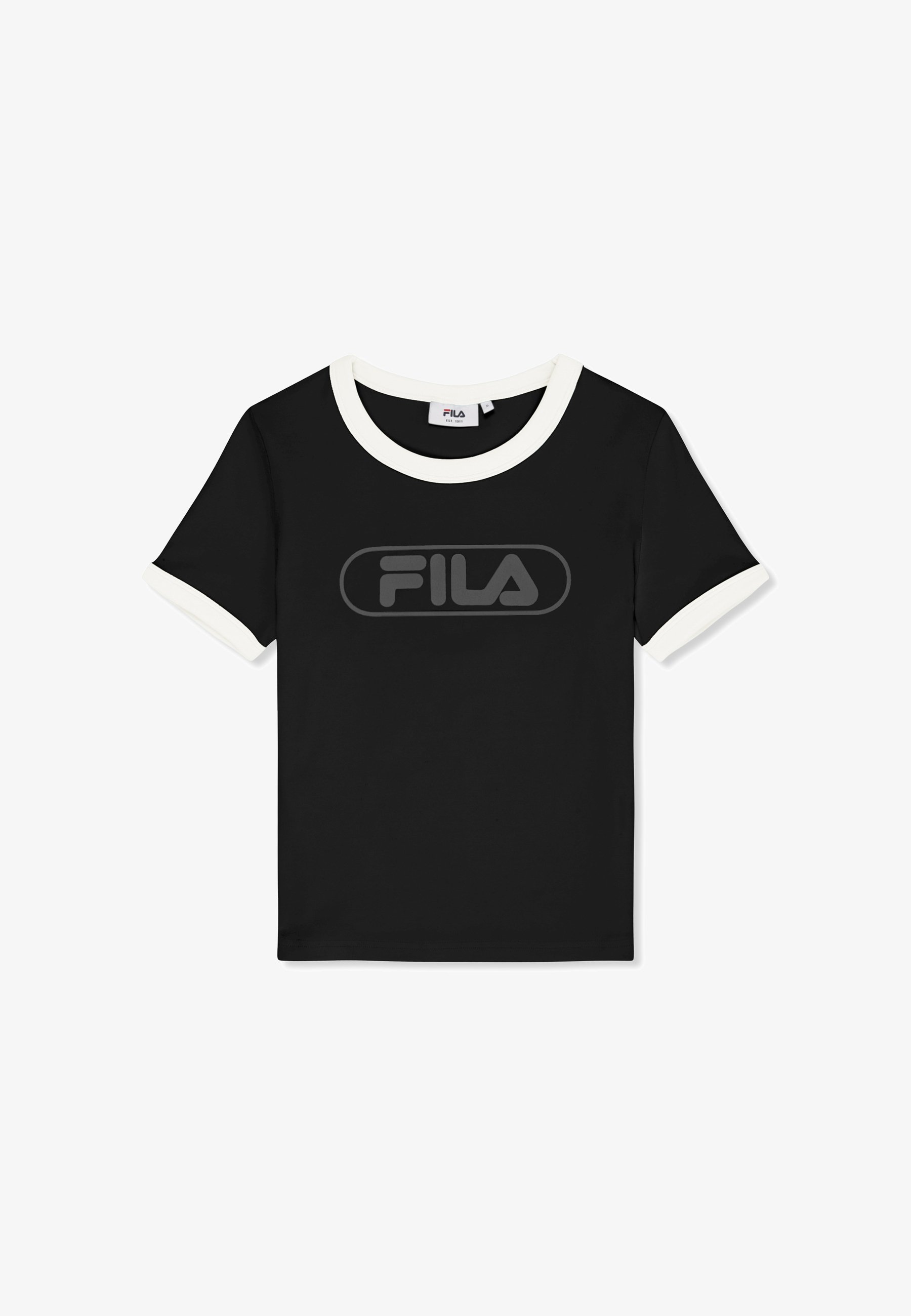 FILA 체르치나 슬림 로고 링거 티 프린트 티셔츠