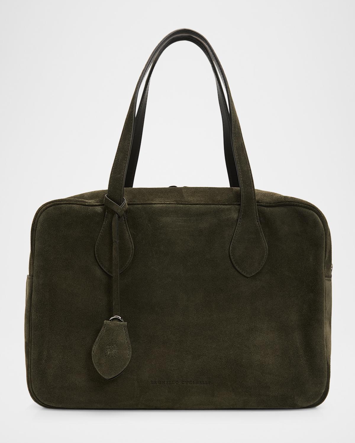 BRUNELLO CUCINELLI 사각 스웨이드 숄더백
