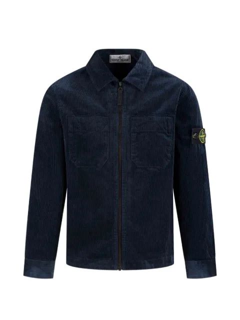 Stone Island Junior 코듀로이 로고 패치 봄버 자켓