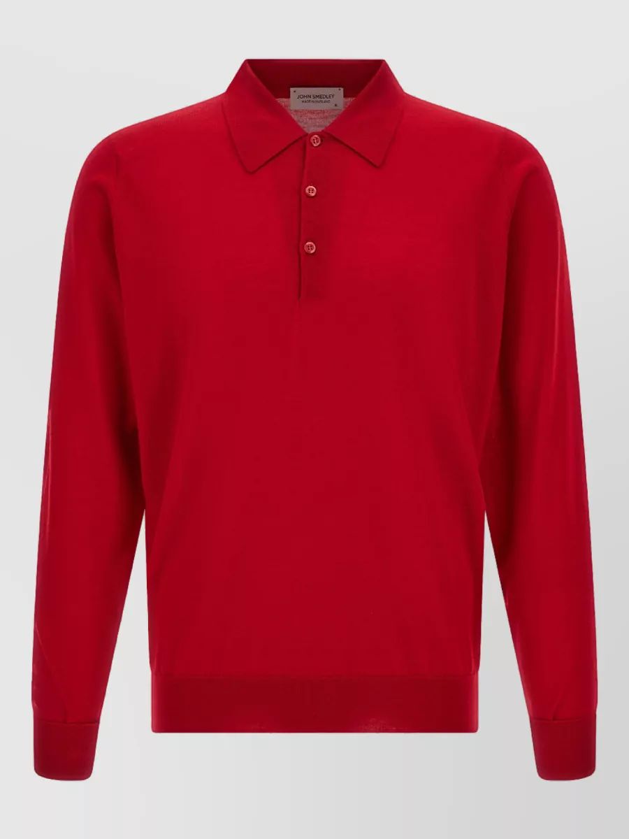 JOHN SMEDLEY 메리노 울 롱슬리브 폴로 셔츠
