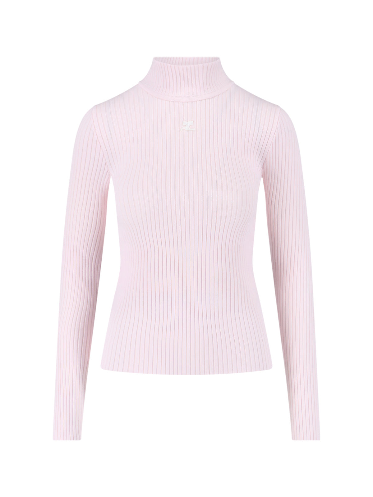 COURRÈGES 쿠레주 fitted 리브 터틀넥 탑