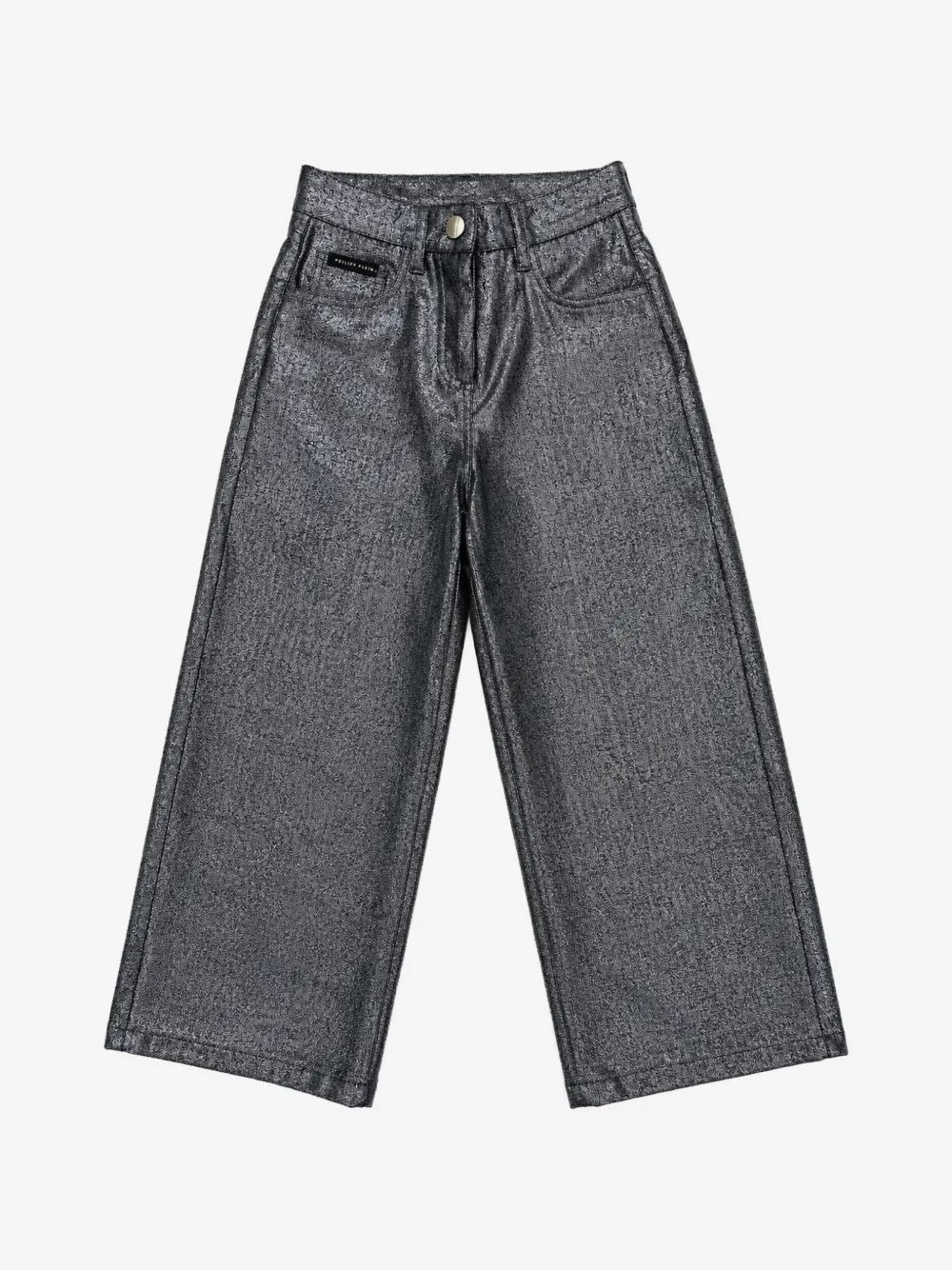 Philipp Plein Kids 메탈릭 로고 플라크 진
