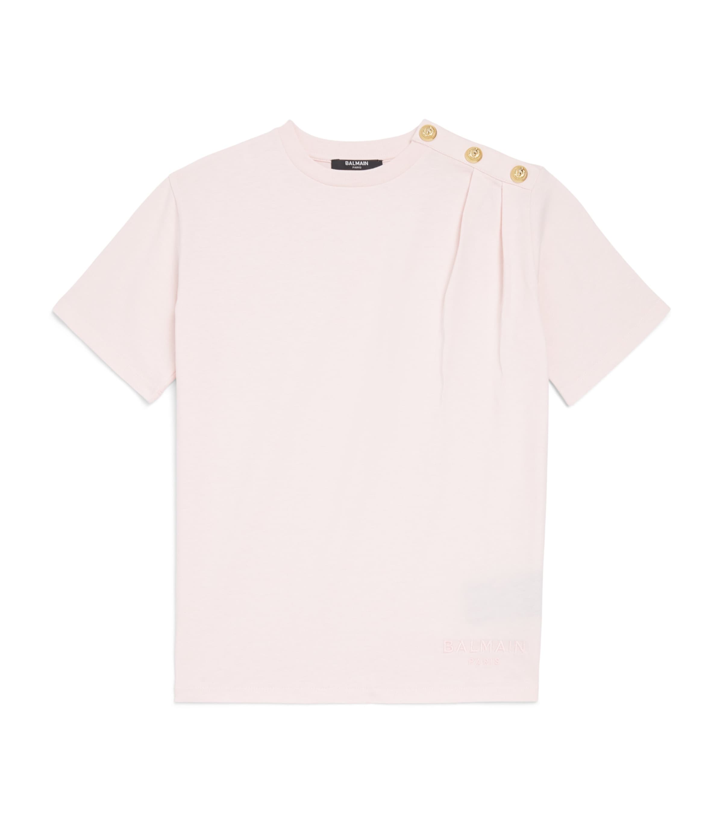 Balmain Kids 플리츠 디테일 티셔츠