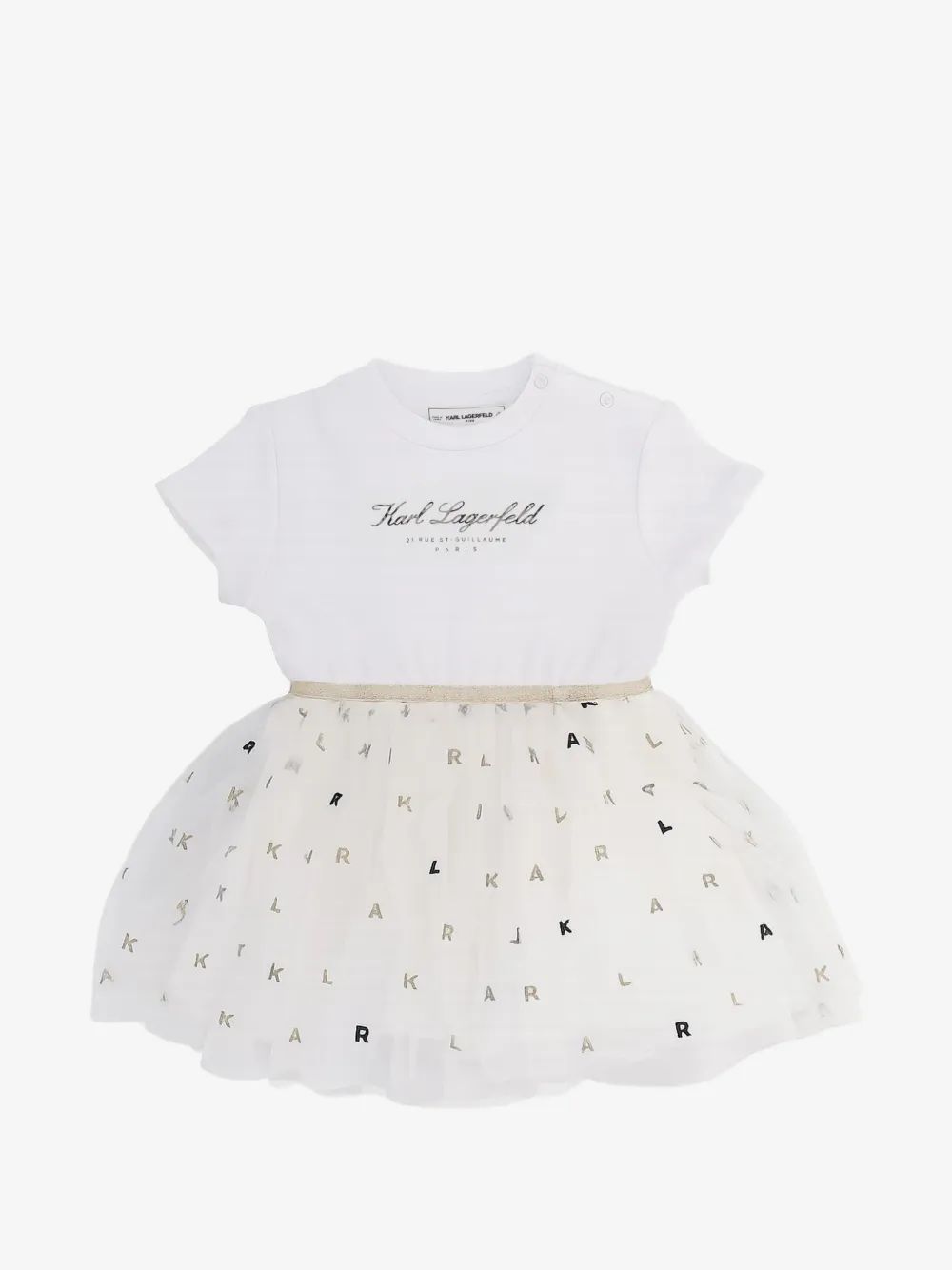 Karl Lagerfeld Kids 로고 프린트 플레어 드레스