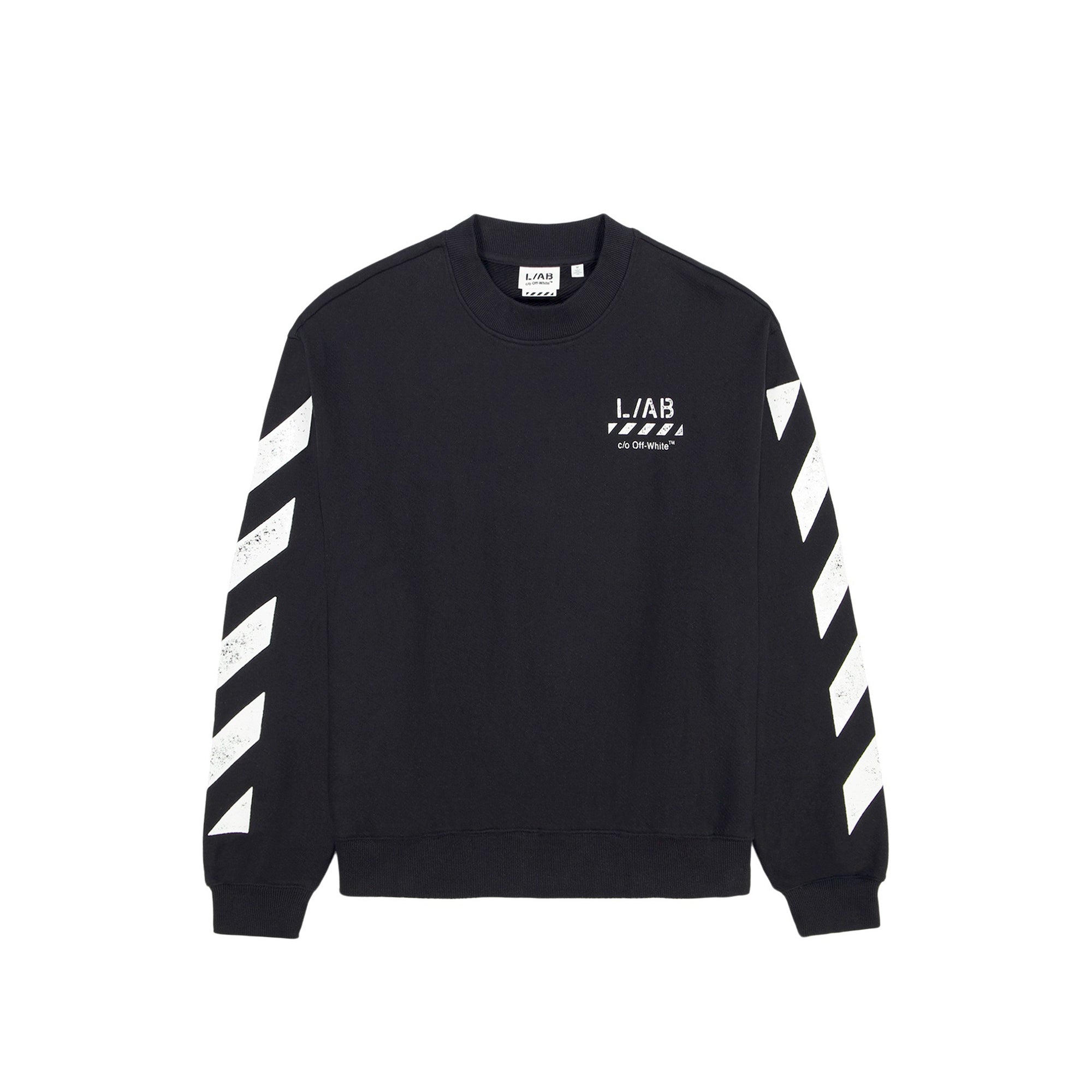 OFF-WHITE 남성 다이agonal 크루넥 맨투맨