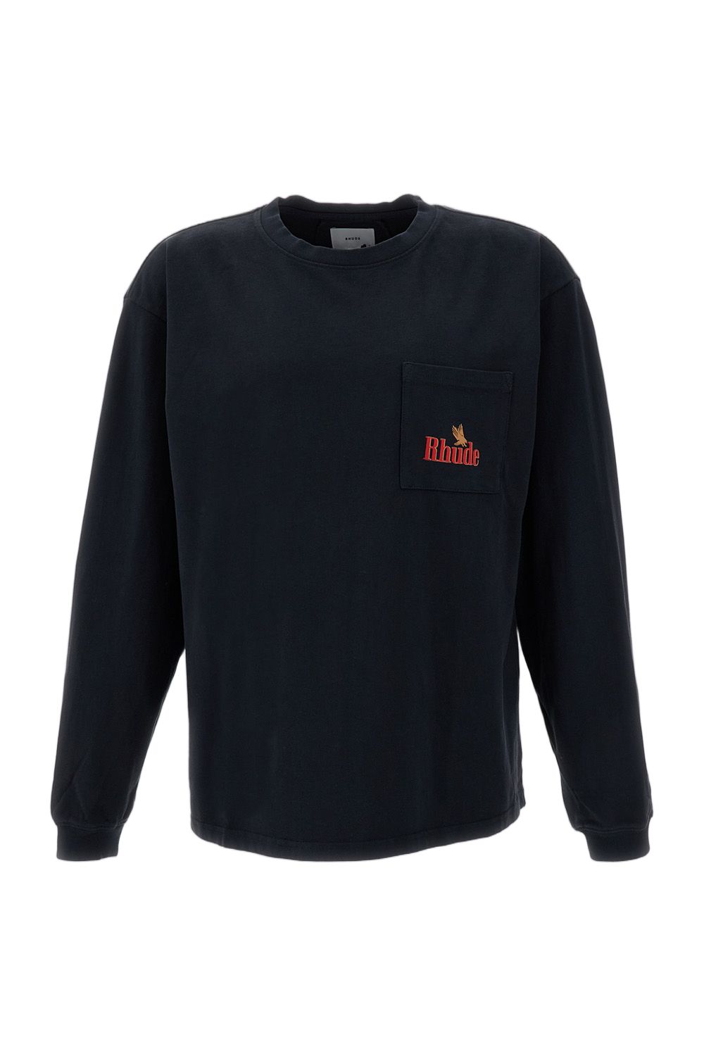 Rhude 블랙 아메리칸 스피릿 포켓 긴팔 티셔츠