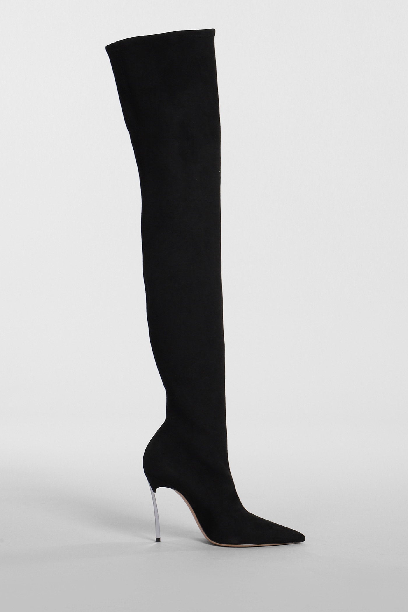 CASADEI 블레이드 블랙 스웨이드 하이힐 부츠