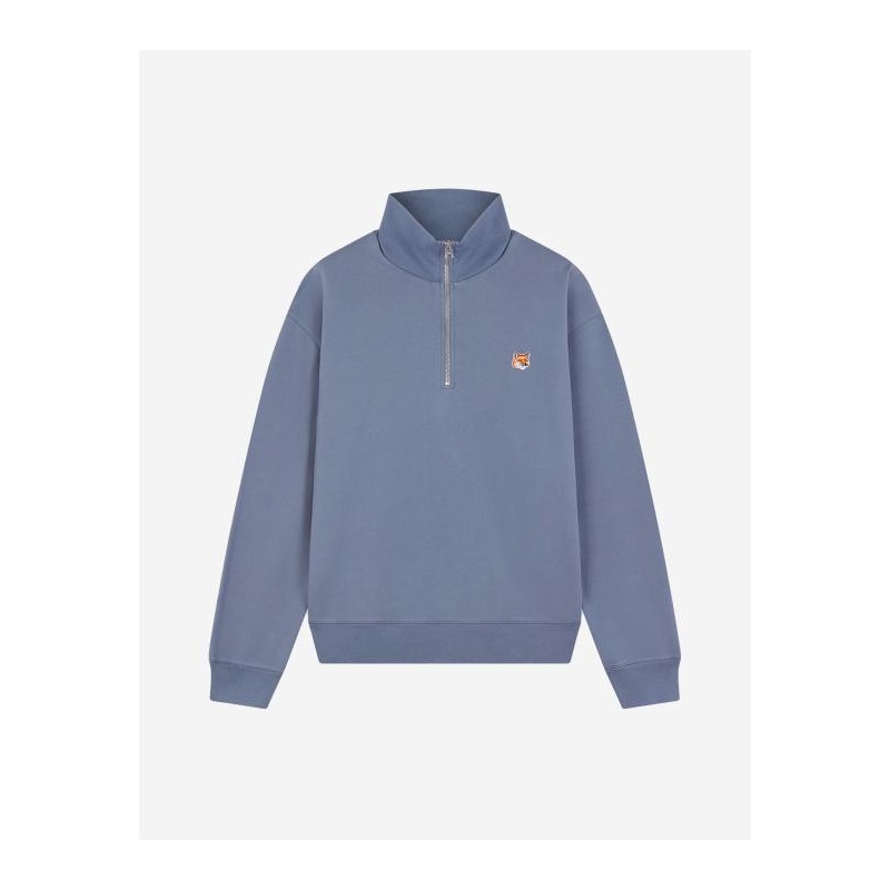 MAISON KITSUNÉ 메종키츠네 폭스 헤드 패치 컴포트 하프 집 스웨트 MM00314KM0001 P154