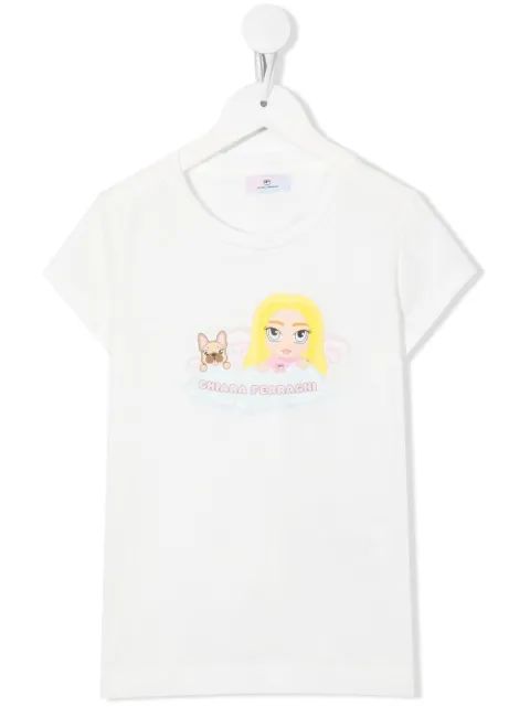 Chiara Ferragni Kids 그래픽 프린트 크루넥 티셔츠
