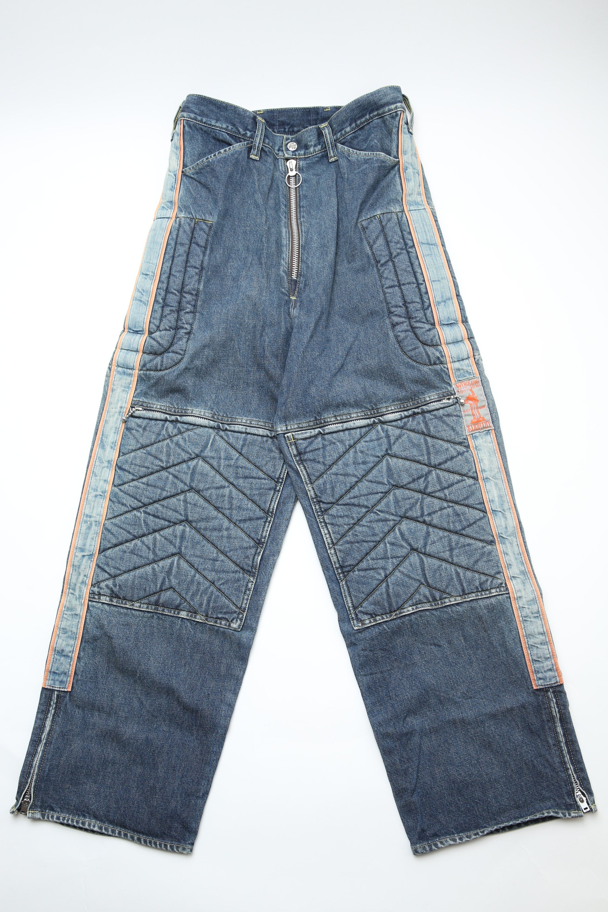 KAPITAL 14oz 데님 카운트리 모토크로스 팬츠 토도테레노 프로 인디고