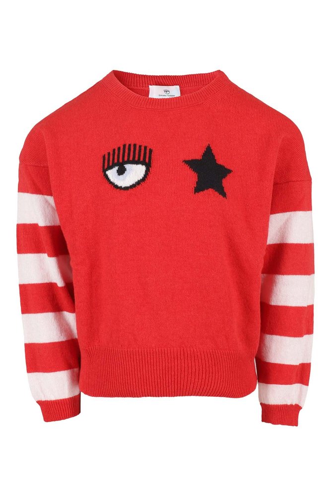 Chiara Ferragni Kids 아이스타 스트라이프 니트웨어