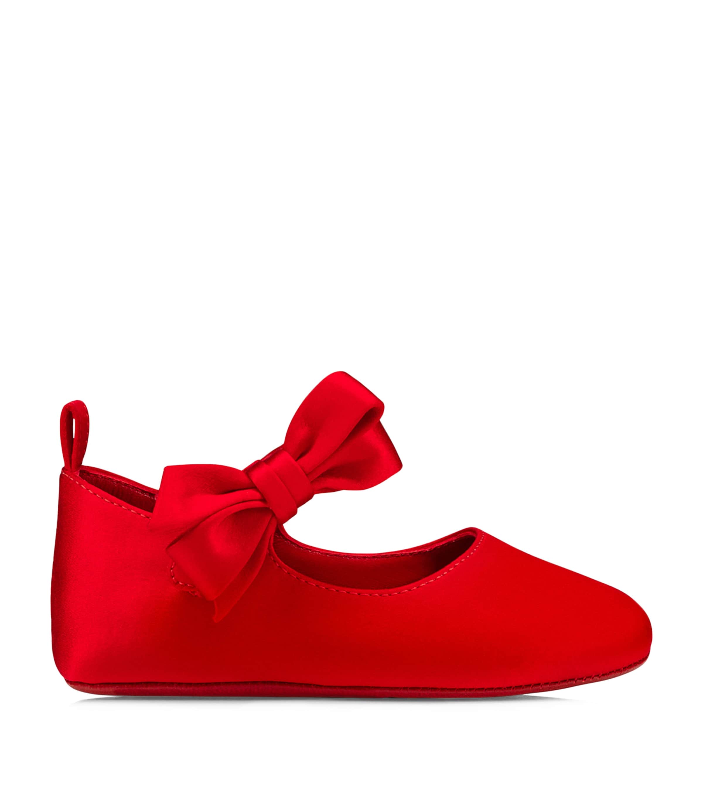 Christian Louboutin Kids 루 베이브 새틴 발레 슈즈