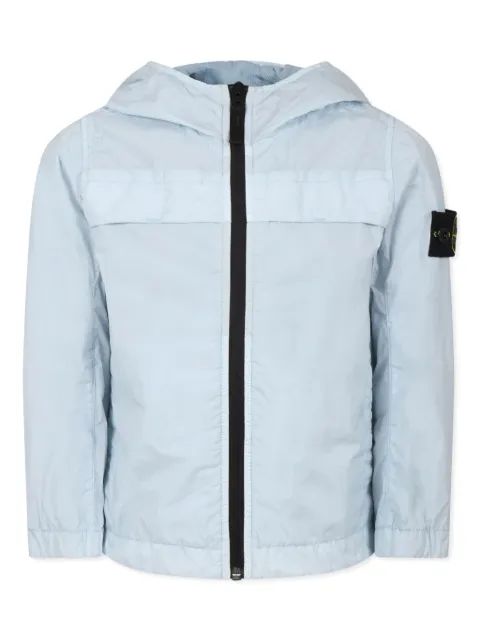 Stone Island Junior 컴파스 배지 후드 재킷