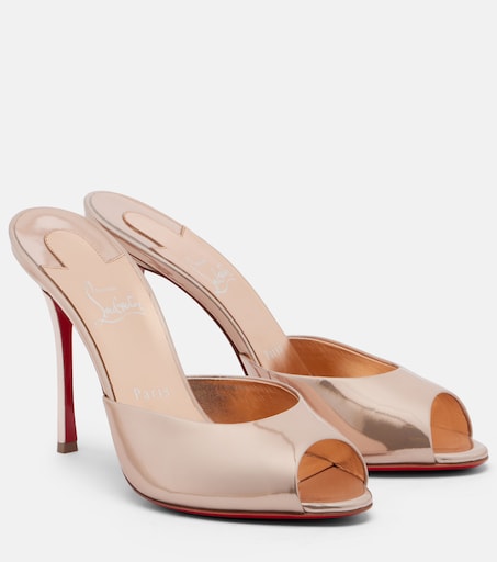CHRISTIAN LOUBOUTIN 미 돌리 라미네이티드 가죽 뮬
