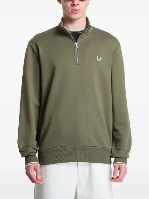 Fred Perry 로고 자수 하프 집업 맨투맨