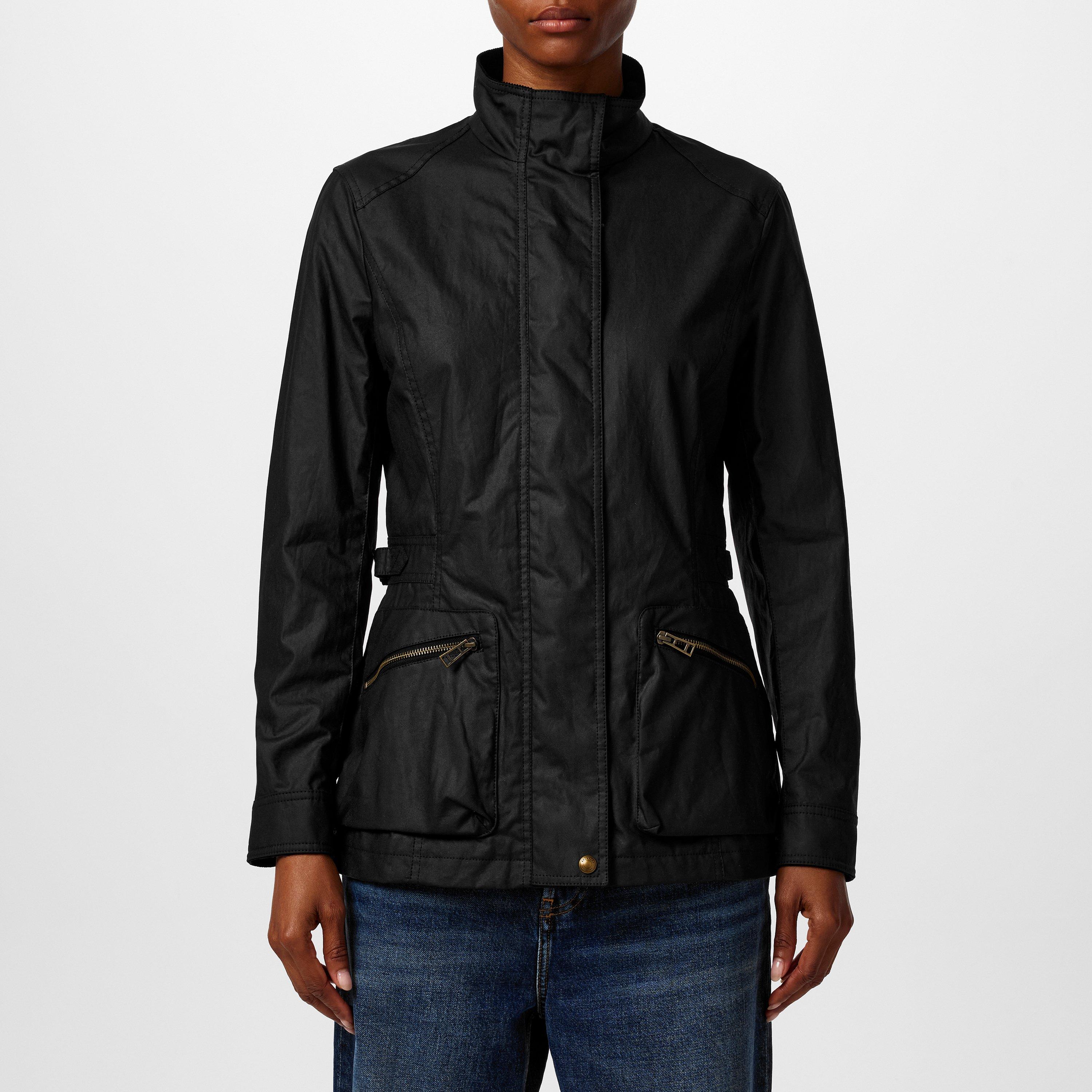 BELSTAFF 여성 마들렌 방수 왁스 롱슬리브 자켓