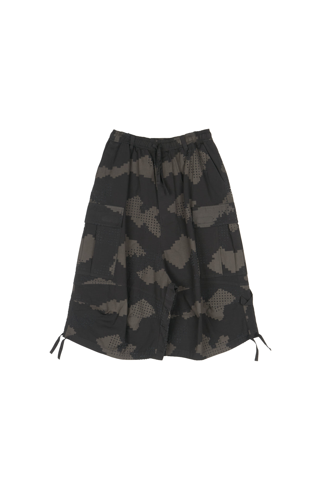 Dingyun Zhang Grid Camo Cargo Shorts
