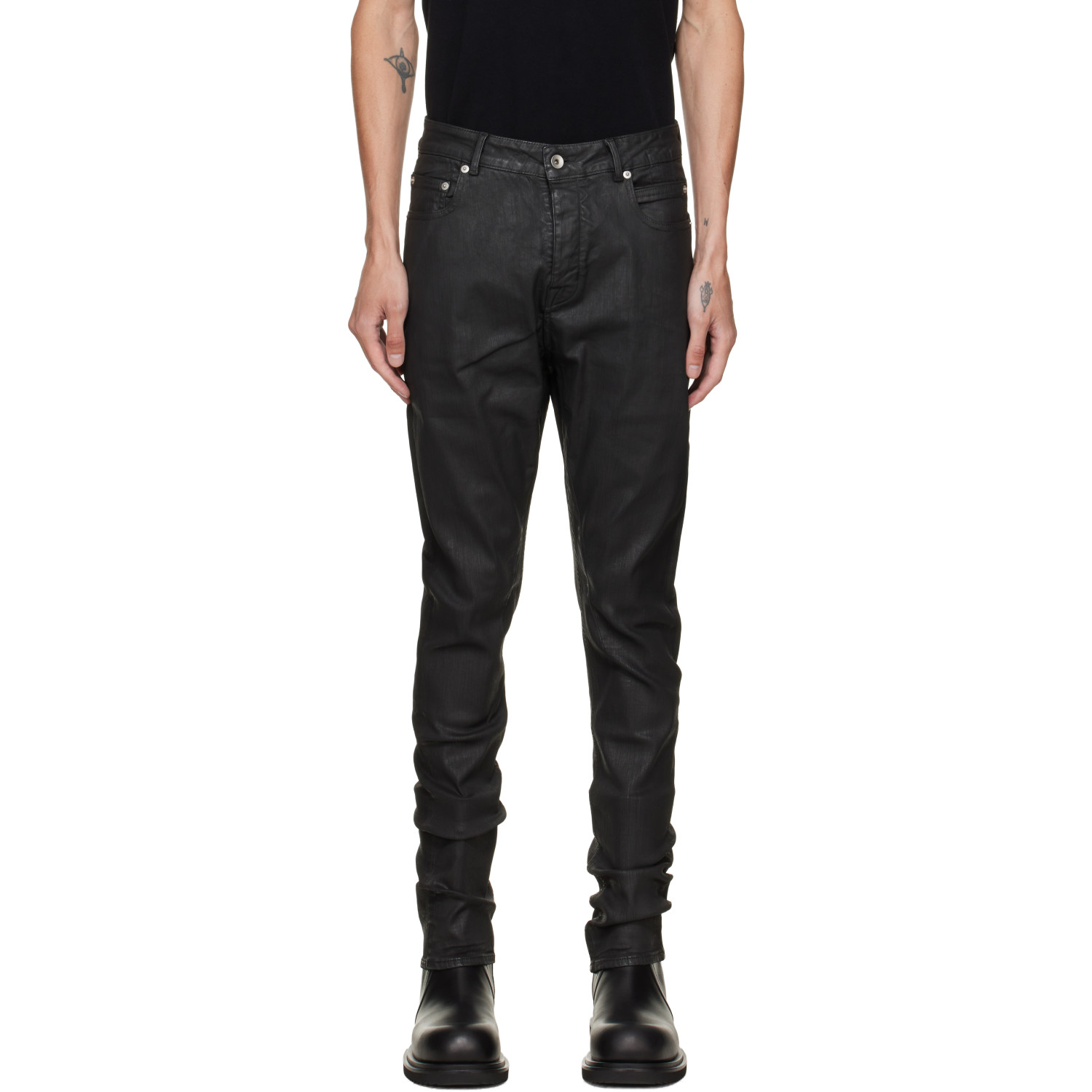 RICK OWENS DRKSHDW 블랙 타워 디트로이트 컷 진